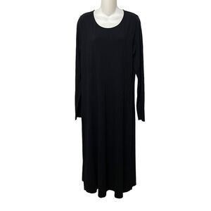 COS Soft Stretch Raw Hem Long Sleeve Midi Dress L